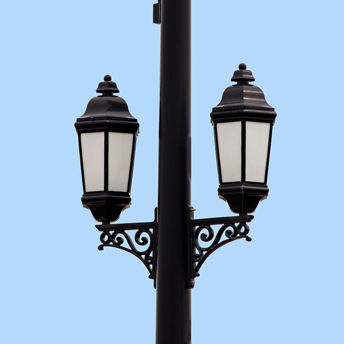 Close up of an ornamental street light